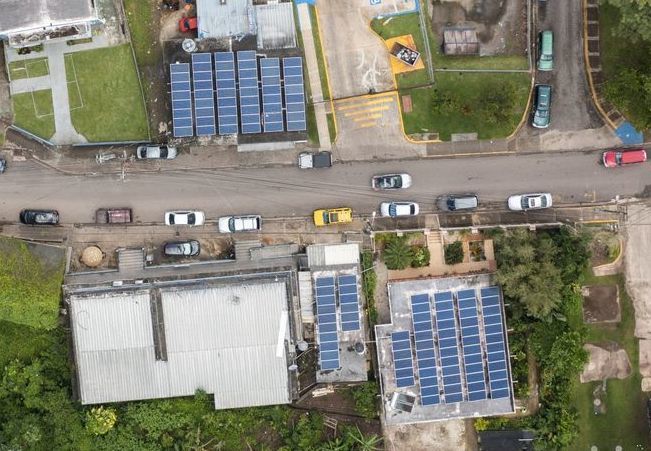 The Solar Arrays of the Micro-Grid in Castañer, Puerto Rico. Photo: Bloomberg