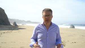 Arnold Leitner, Founder and CEO, on Garrapata Beach, CA, in 2020 during the filming of our first campaign video.
