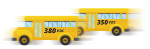 The U.S. advocates a 380 V DC bus while Europe attempts to standardize a bus at 350 V DC. Which bus will win the race?