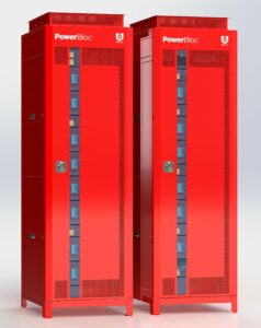 The PowerBloc® BASE™ has a 24 kW inverter capable of running multiple air conditioners, 70 kWh of energy storage, and the ability to integrate up to 20 kW of solar.