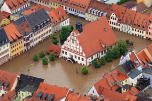 Floods in Grimma, Germany, on 3 June 2013. Another flood in Europe. Source: New Scientist