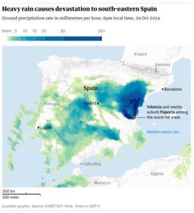 Heavy rain causes devastation to south-eastern Spain (The Guardian)